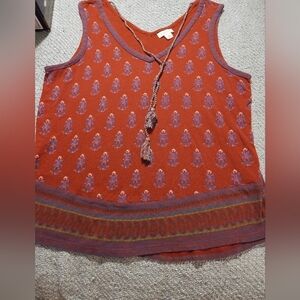 Sundance Rust and Purple Patterned Tank Top